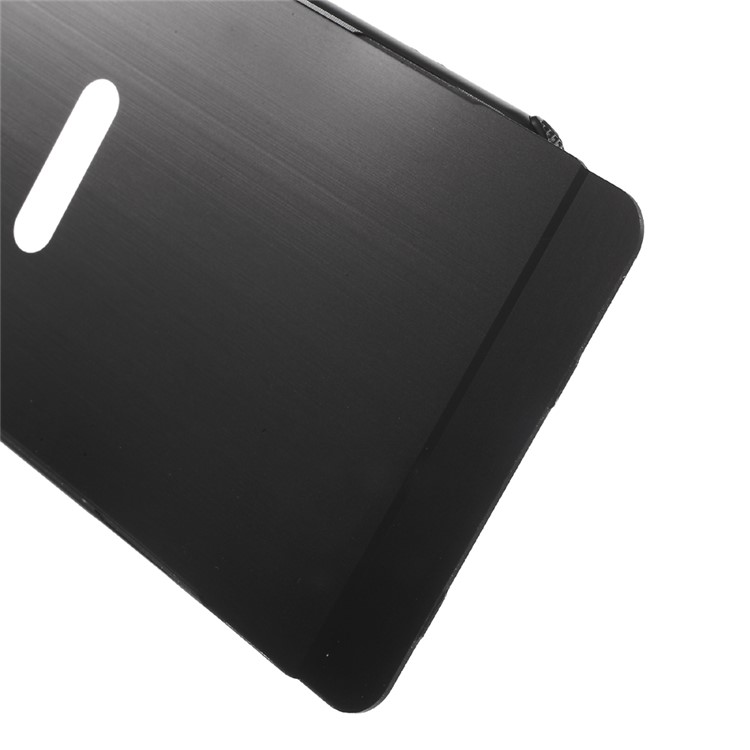 Slide-on Brushed PC Plate + Metal Bumper Hybrid Case for Sony Xperia XA / XA Dual - Black-7