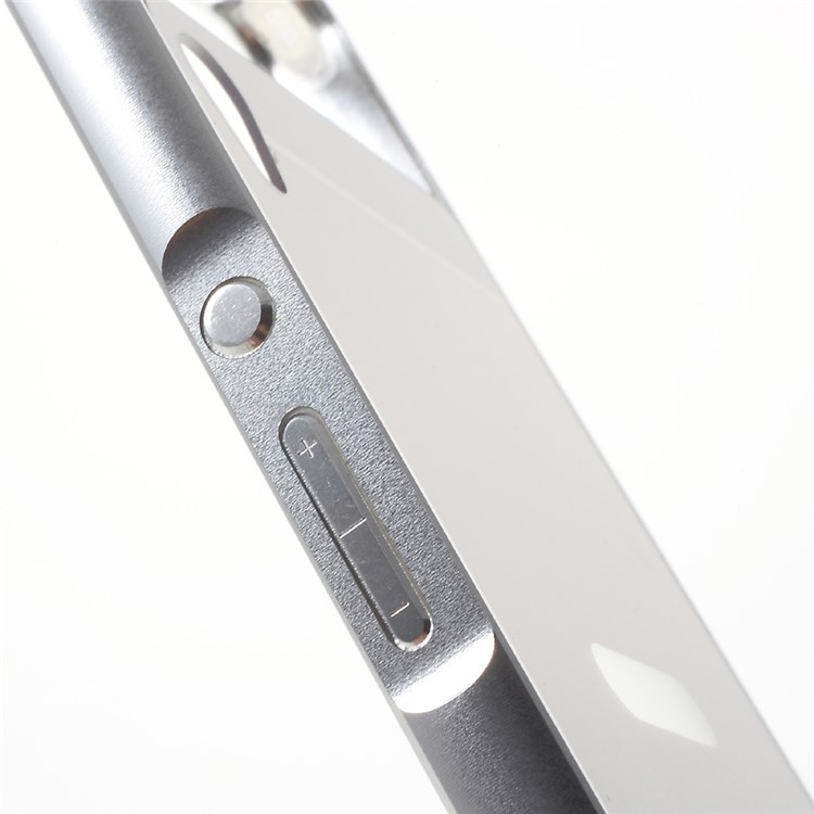 Slide-on Brushed PC Plate + Metal Bumper Hybrid Shell Case for Sony Xperia XA / XA Dual - Silver-6