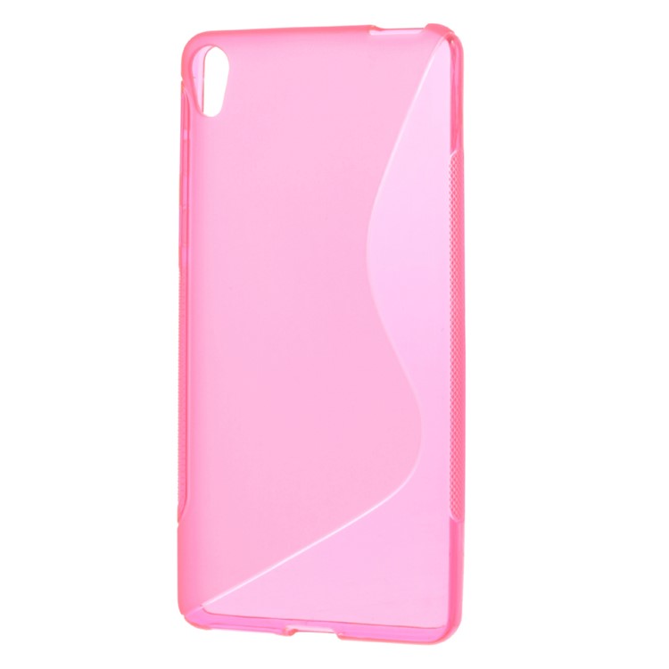 S-line Pattern Soft TPU Back Case for Sony Xperia E5 - Rose-1