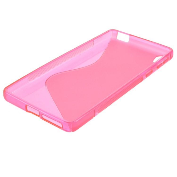 S-line Pattern Soft TPU Back Case for Sony Xperia E5 - Rose-4