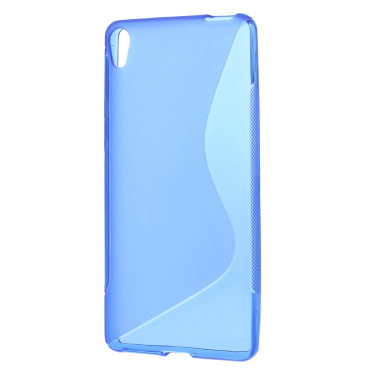 S-line Pattern Gel TPU Case Cover for Sony Xperia E5 - Blue-1