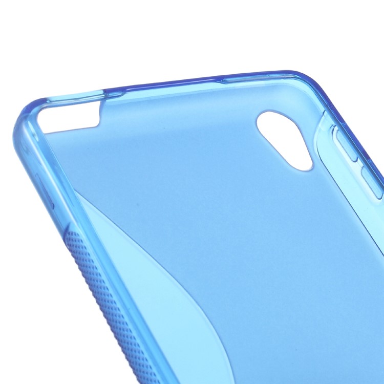 S-line Pattern Gel TPU Case Cover for Sony Xperia E5 - Blue-2