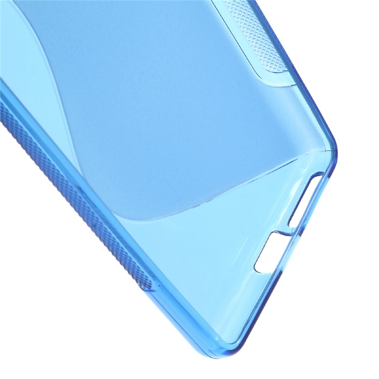 S-line Pattern Gel TPU Case Cover for Sony Xperia E5 - Blue-3
