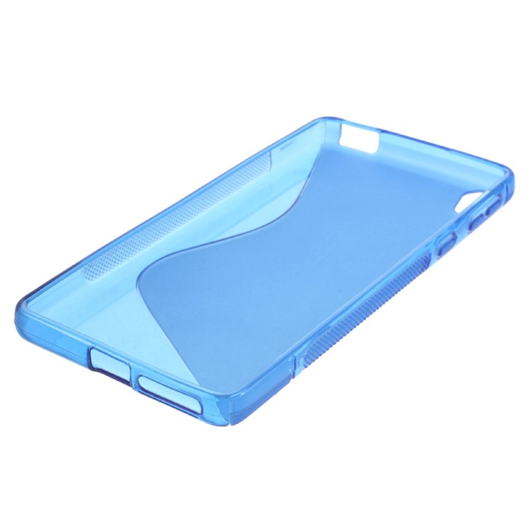 S-line Pattern Gel TPU Case Cover for Sony Xperia E5 - Blue-4