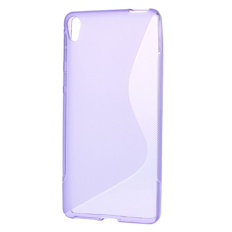 S-line Pattern TPU Protection Cover for Sony Xperia E5 - Purple-1