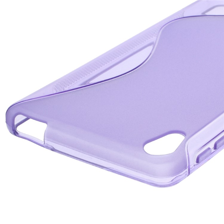 S-line Pattern TPU Protection Cover for Sony Xperia E5 - Purple-2