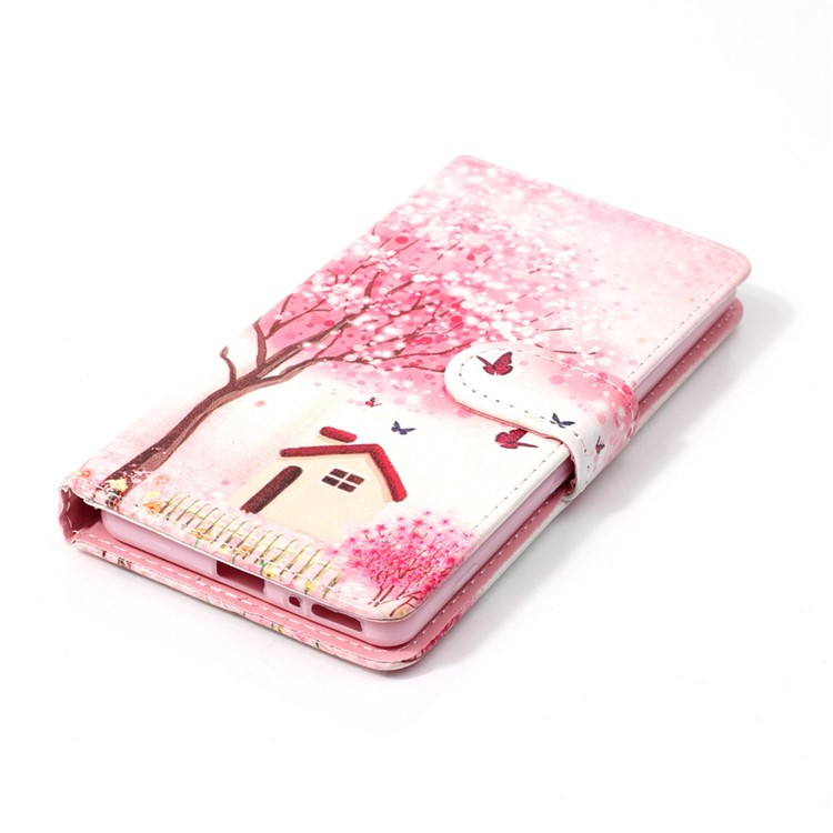 Patterned Leather Cover for Sony Xperia XA/XA Dual - Flower Tree Butterfly House-4