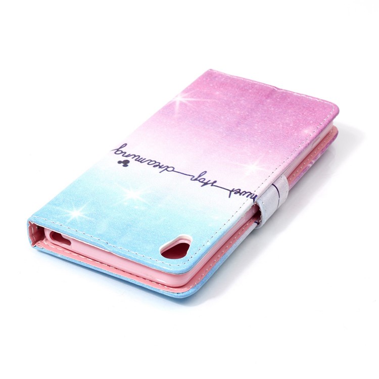 Patterned Stand Leather Case for Sony Xperia XA/XA Dual - Never Stop Dreaming-5