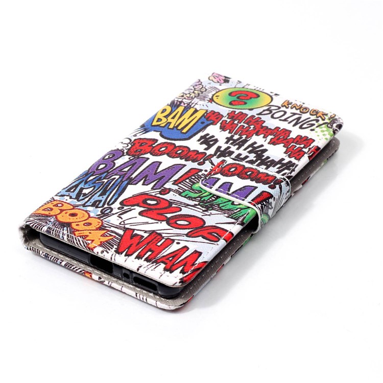 Patterned Leather Case Flip Cover for Sony Xperia XA/XA Dual - Funny Boom Pow Bam-4