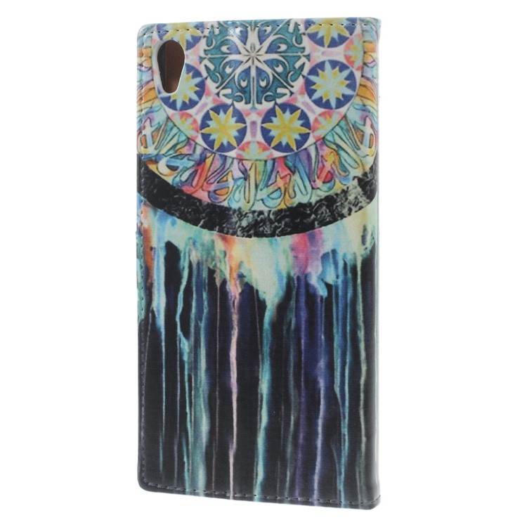 Patterned Wallet Stand Leather Folio Shell for Sony Xperia E5 - Tribal Dreamcatcher-2