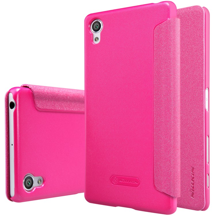 NILLKIN Sparkle Series Flip Leather Smart Case for Sony Xperia X Performance - Rose-7