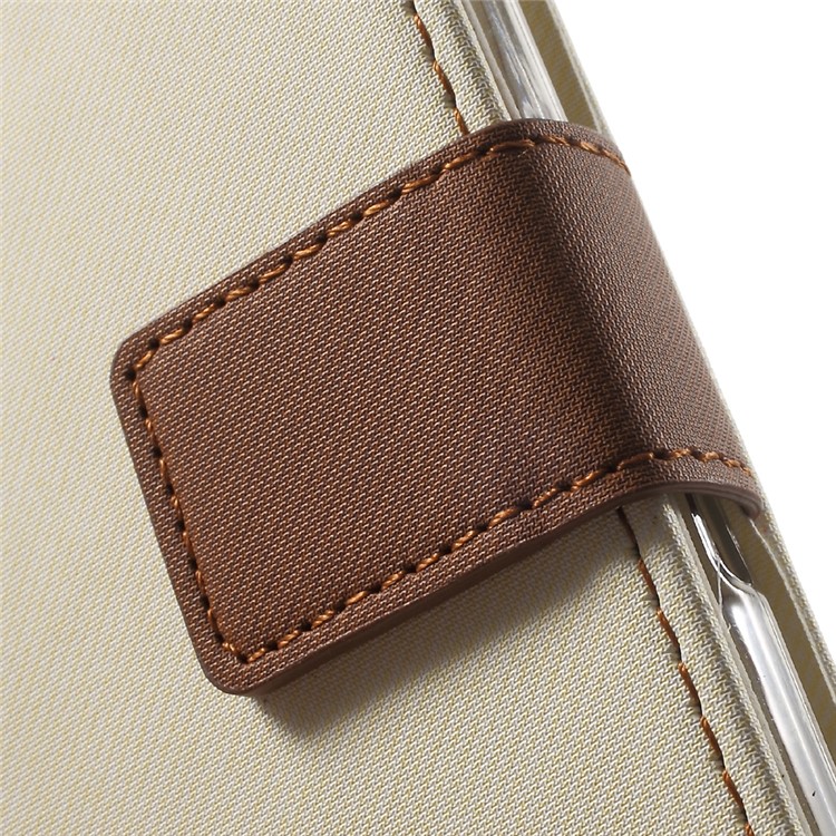 ROAR KOREA Twill Grain Wallet Leather Cover Stand for Sony Xperia XA / XA Dual - White-6