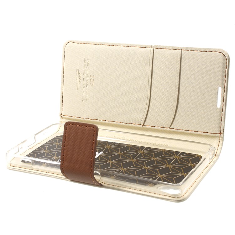 ROAR KOREA Twill Grain Wallet Leather Cover Stand for Sony Xperia XA / XA Dual - White-7