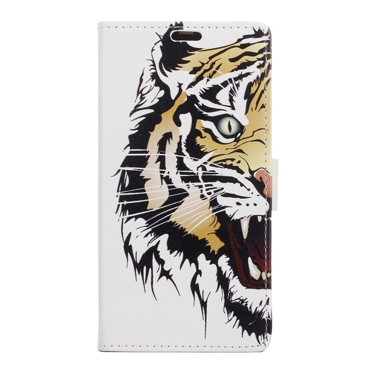 PU Leather Wallet Case for Sony Xperia XZs / XZ - Fierce Tiger-1