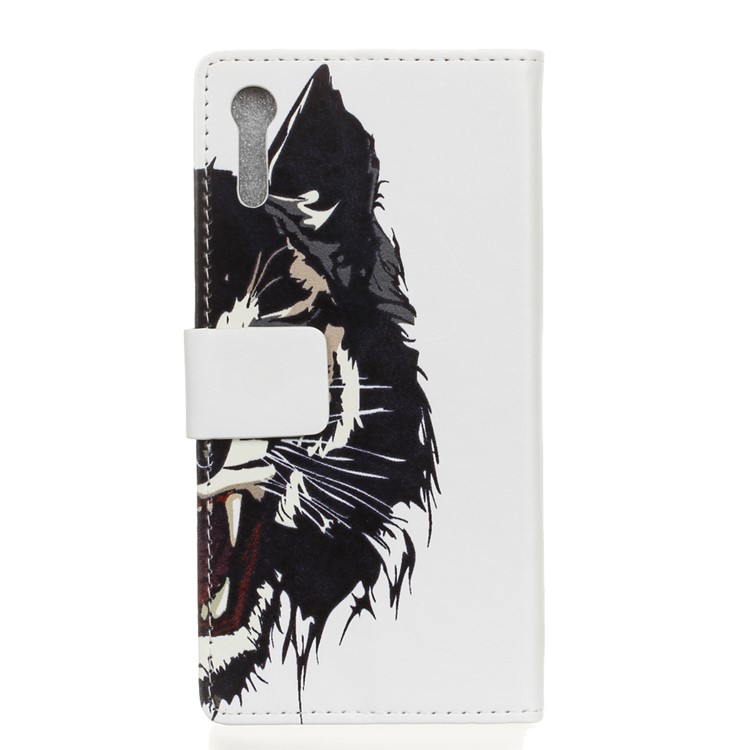 PU Leather Wallet Case for Sony Xperia XZs / XZ - Fierce Tiger-2