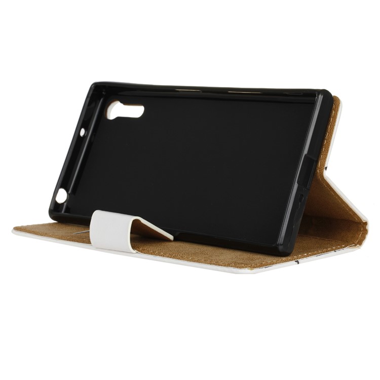 Stand Leather Magnetic Case for Sony Xperia XZs / XZ - Two Owls on the Tree Branch-4