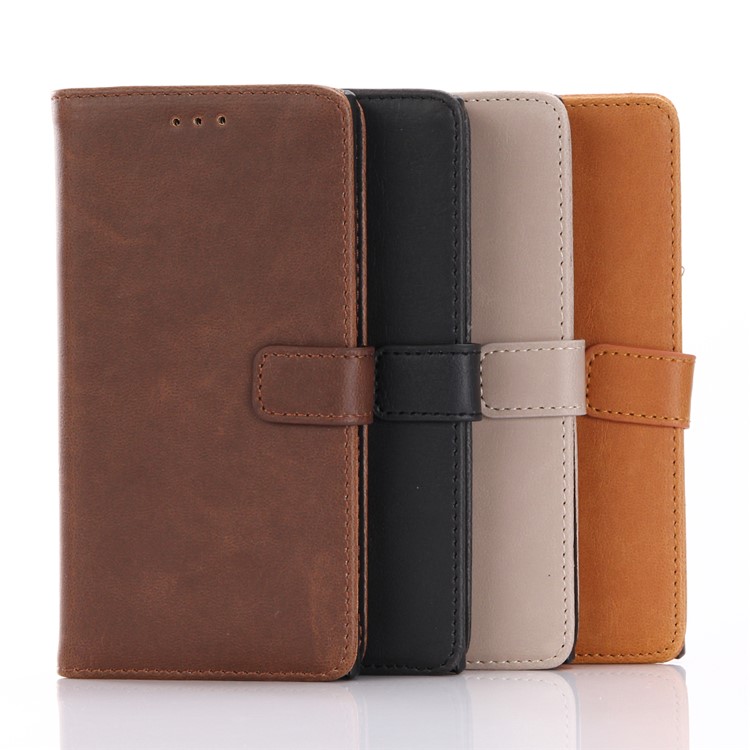 Retro Crazy Horse Leather Wallet Stand Cover for Sony Xperia XZs / XZ - Grey-5