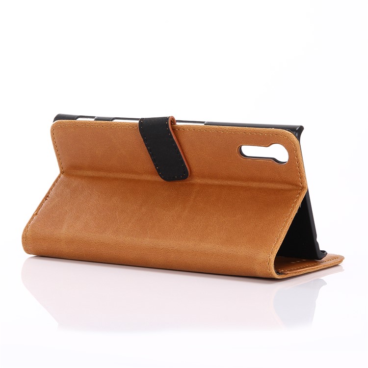 Retro Crazy Horse Flip Leather Wallet Stand Cover for Sony Xperia XZs / XZ - Brown-4