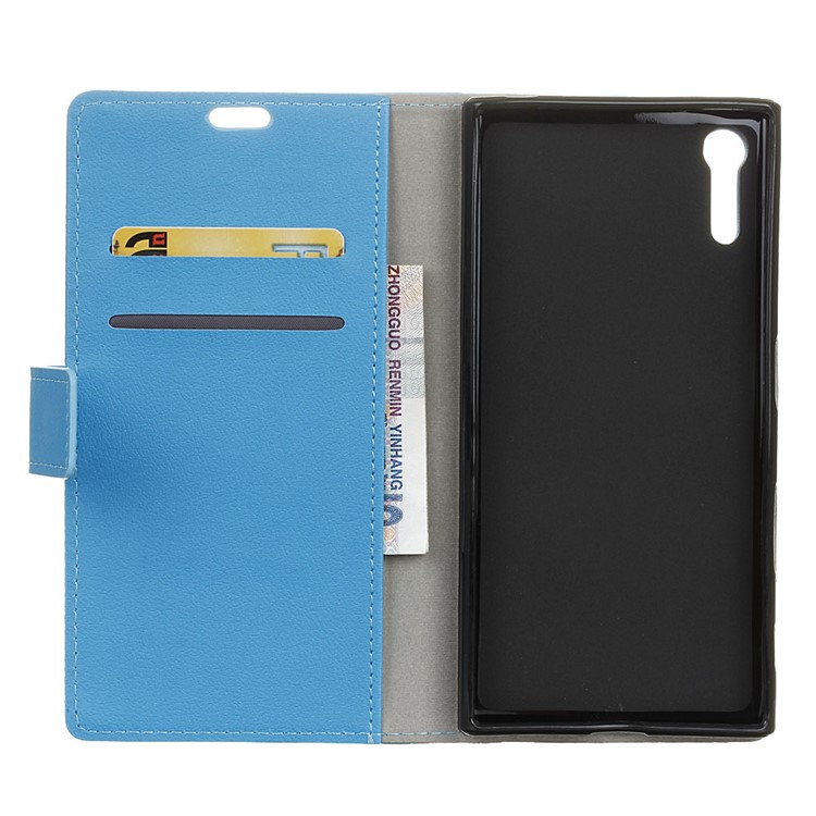 Leather Case with Stand for Sony Xperia XZ - Blue-3