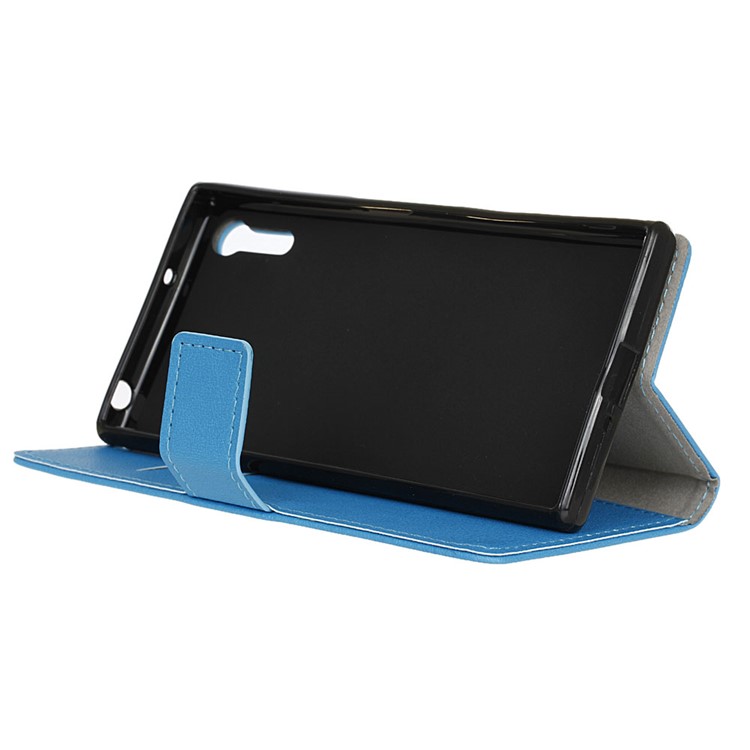 Leather Case with Stand for Sony Xperia XZ - Blue-4