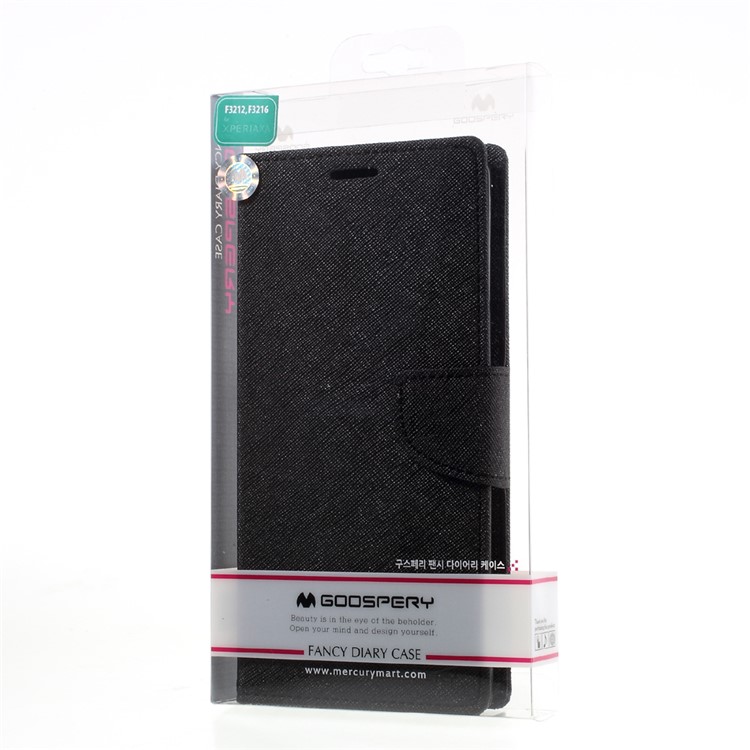 MERCURY GOOSPERY Leather Wallet Case for Sony Xperia XA Ultra - Black-11
