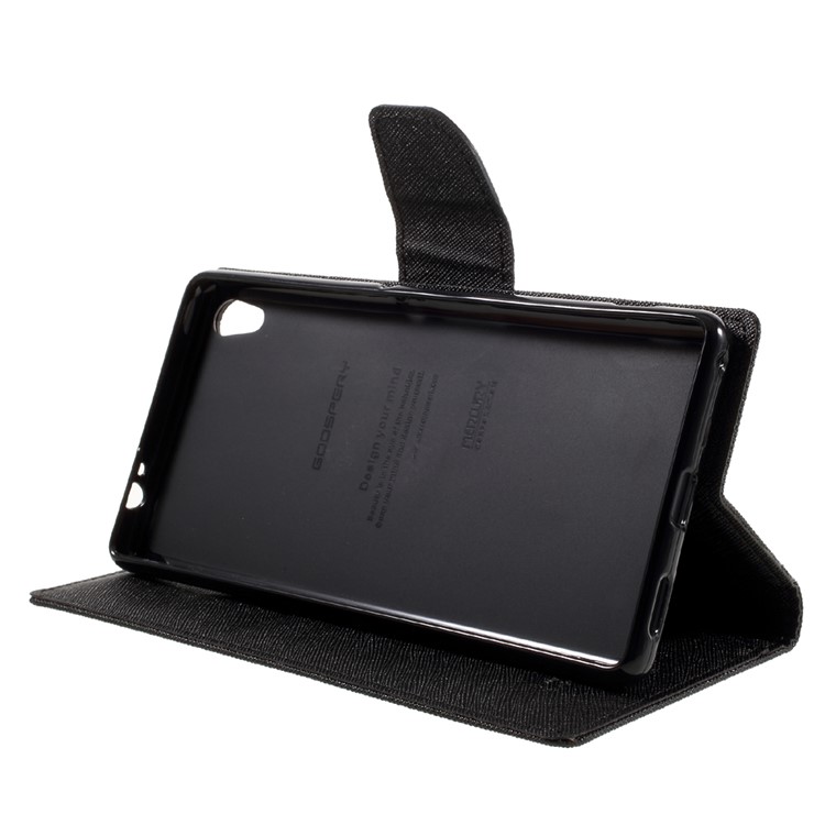 MERCURY GOOSPERY Leather Wallet Case for Sony Xperia XA Ultra - Black-4