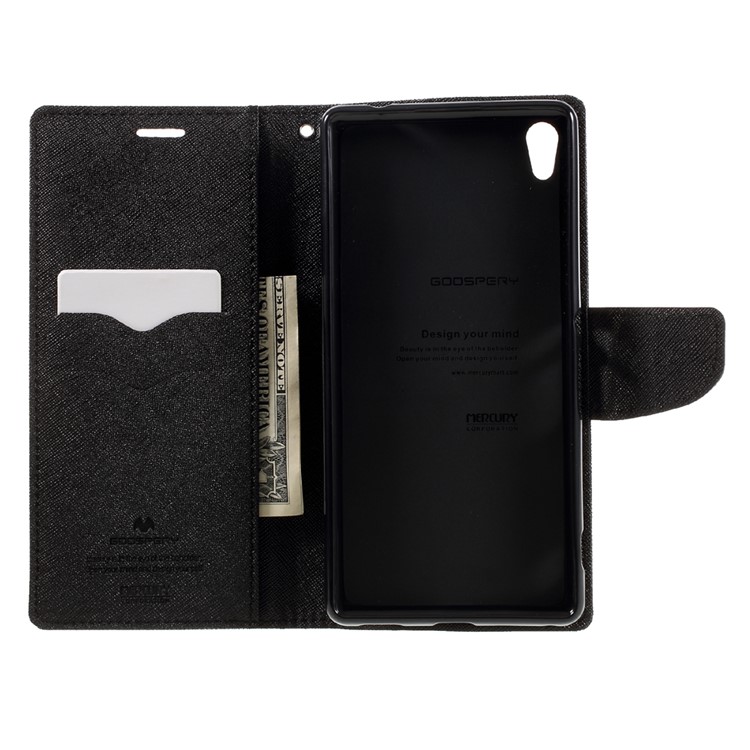 MERCURY GOOSPERY Leather Wallet Case for Sony Xperia XA Ultra - Black-6