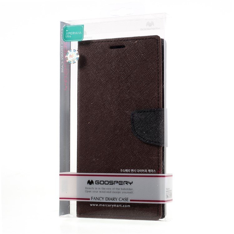 MERCURY GOOSPERY PU Leather Wallet Case for Sony Xperia XA Ultra - Brown-11