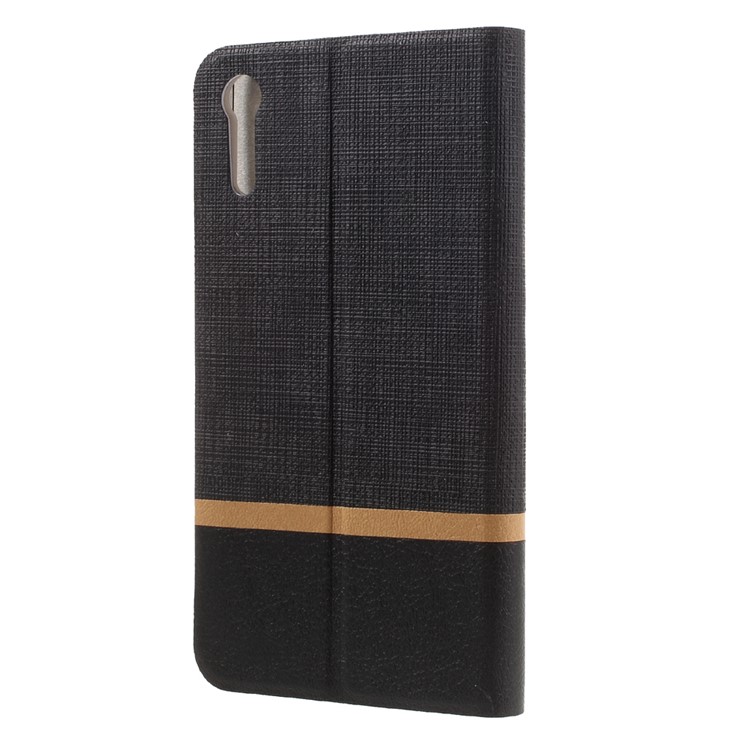 Cross Pattern Leather Card Holder Case for Sony Xperia XZs / XZ - Black-2