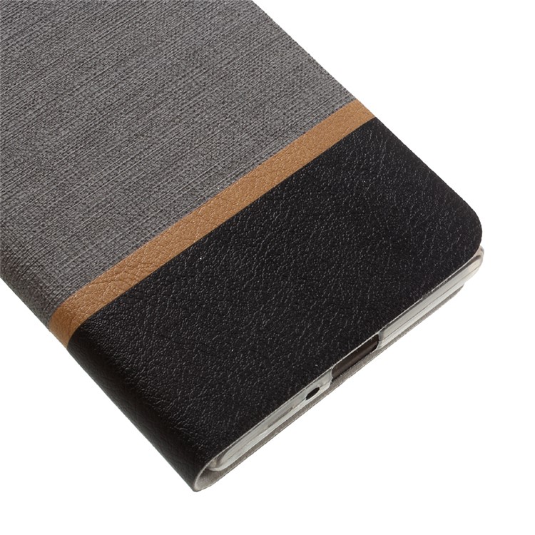 Cross Pattern Leather Card Holder Cover for Sony Xperia XZs / XZ - Grey-8