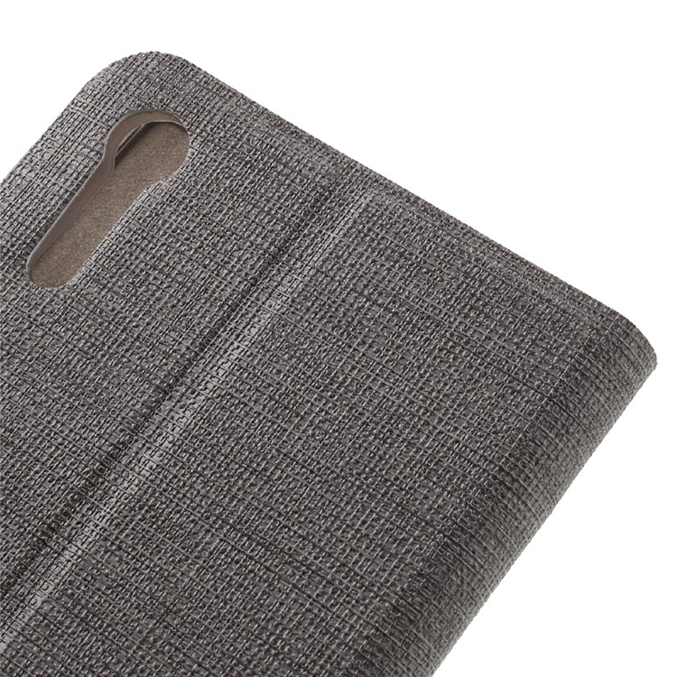 Cross Pattern Leather Card Holder Cover for Sony Xperia XZs / XZ - Grey-9
