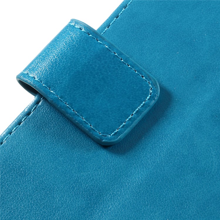 Card Holder Leather Stand Case for Sony Xperia E5 with Dual-sided Magnatic Strap - Baby Blue-11