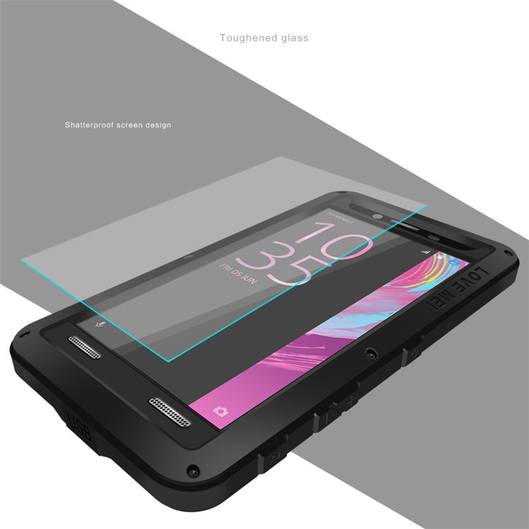 LOVE MEI for Sony Xperia X Performance Shockproof Dropproof Dustproof Case - Black-2