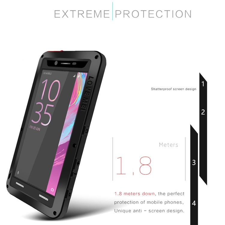 LOVE MEI for Sony Xperia X Performance Shockproof Dropproof Dustproof Case - Black-6