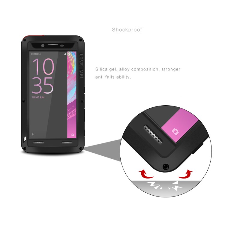 LOVE MEI for Sony Xperia X Performance Shockproof Dropproof Dustproof Case - Black-8