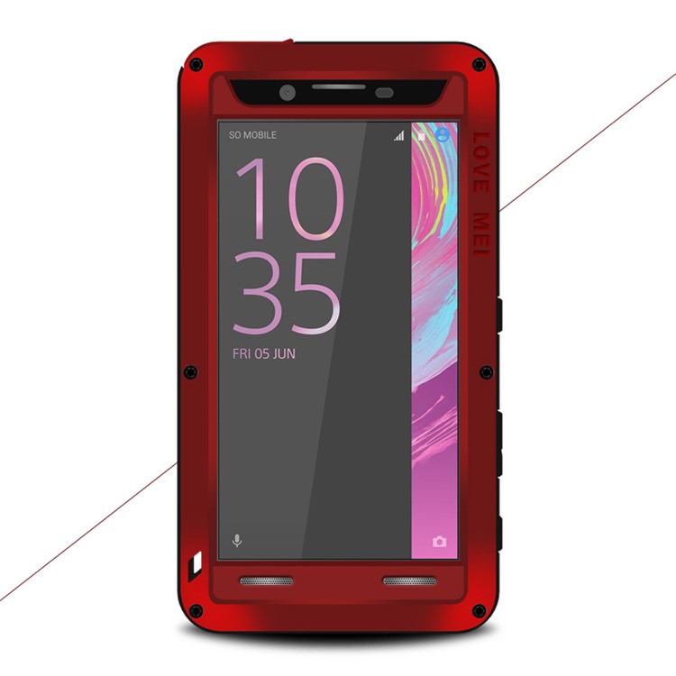 LOVE MEI Shockproof Dropproof Dustproof Cover Protector for Sony Xperia X Performance - Red-1