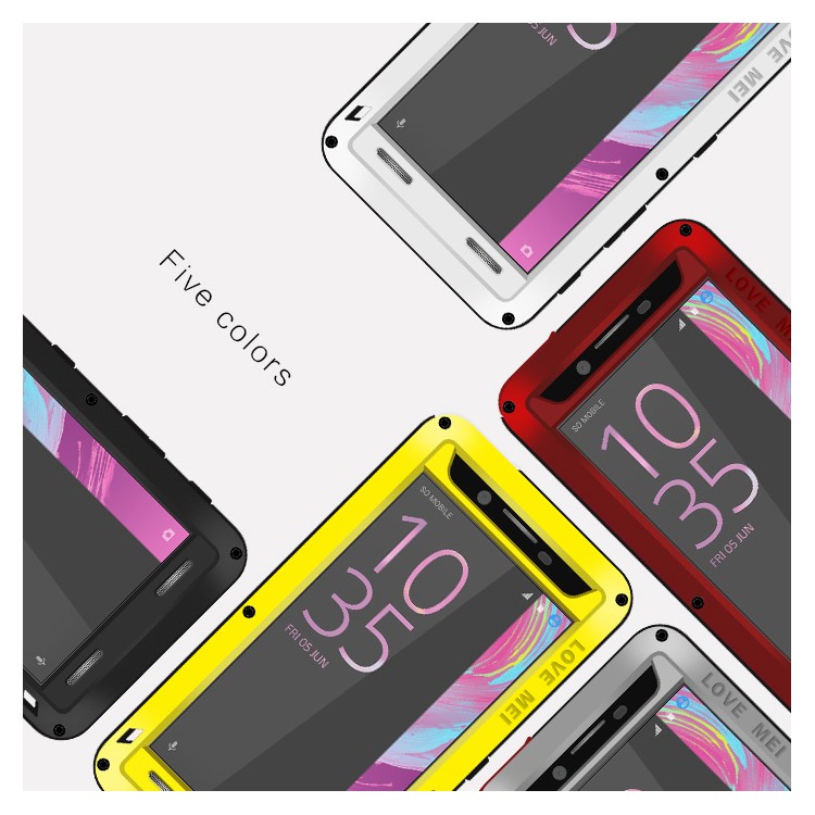 LOVE MEI Shockproof Dropproof Dustproof Cover Protector for Sony Xperia X Performance - Red-2