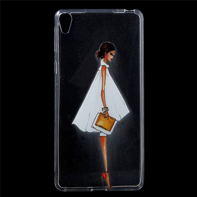 Patterned IMD TPU Back Cover for Sony Xperia E5 - Fashion Lady-1