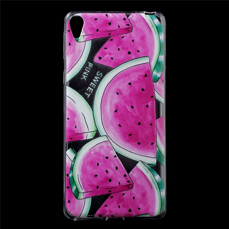 Patterned IMD TPU Back Shell Case for Sony Xperia E5 - Watermelon-1