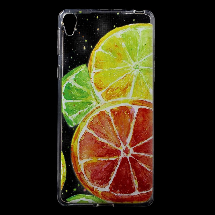 Patterned IMD TPU Phone Cover for Sony Xperia E5 - Lemon-1