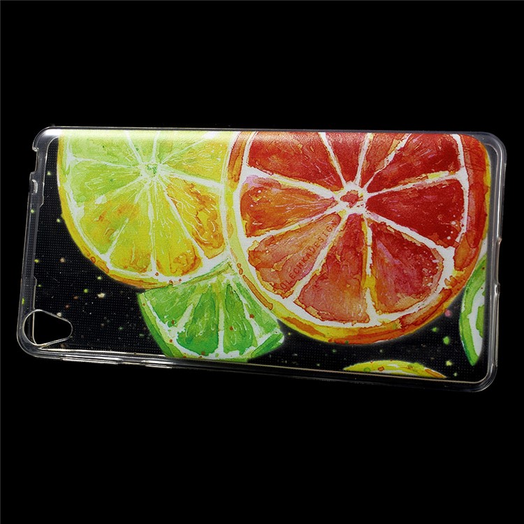 Patterned IMD TPU Phone Cover for Sony Xperia E5 - Lemon-2