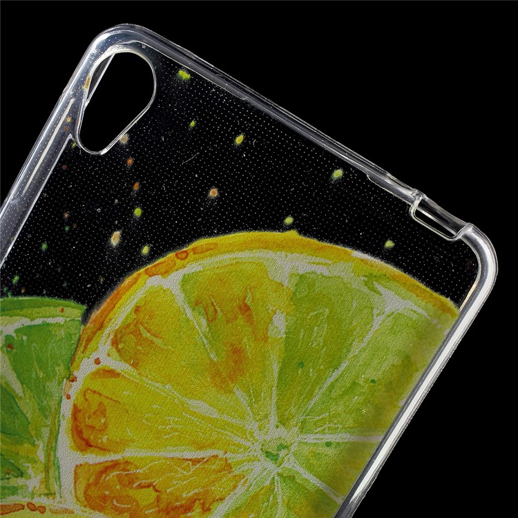 Patterned IMD TPU Phone Cover for Sony Xperia E5 - Lemon-5