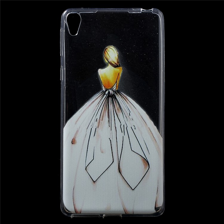 Patterned IMD Soft TPU Cover for Sony Xperia E5 - Girl in Wedding Dress-1