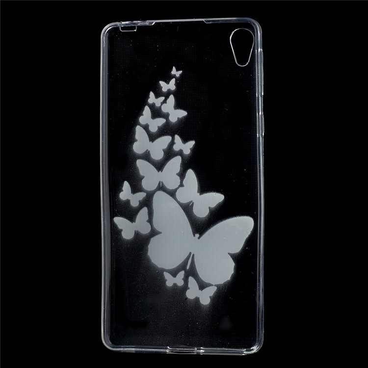 Patterned IMD TPU Gel Protective Case for Sony Xperia E5 - Red Butterflies-2