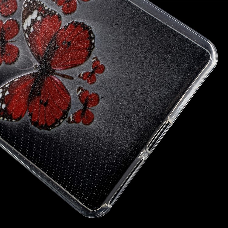 Patterned IMD TPU Gel Protective Case for Sony Xperia E5 - Red Butterflies-3