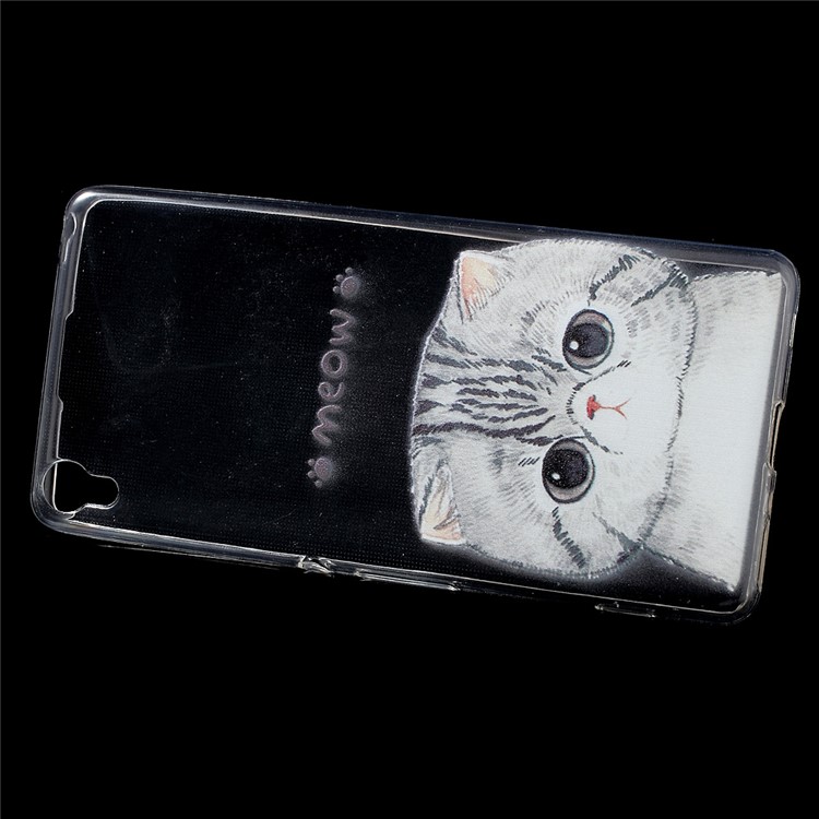 Couverture arrière TPU flexible pour Sony Xperia XA / XA double - adorable chat-2