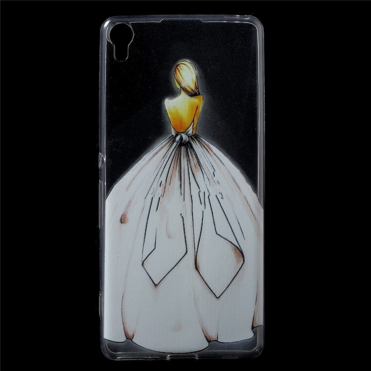 Patterned Flexible TPU Back Case for Sony Xperia XA / XA Dual - Elegant Lady-1