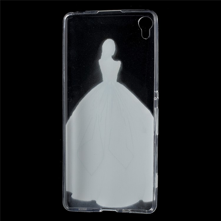 Patterned Flexible TPU Back Case for Sony Xperia XA / XA Dual - Elegant Lady-3