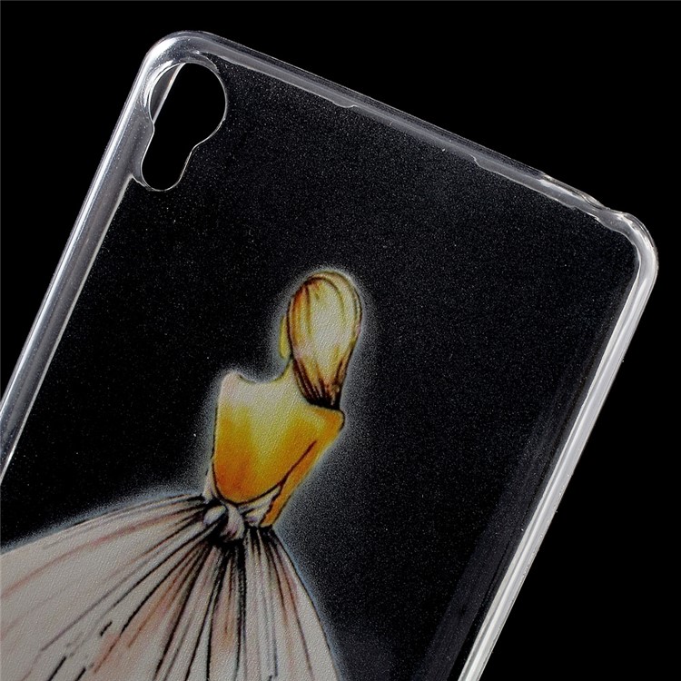 Patterned Flexible TPU Back Case for Sony Xperia XA / XA Dual - Elegant Lady-5