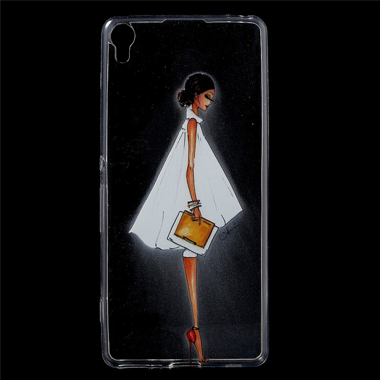 Patterned Flexible TPU Back Shell for Sony Xperia XA / XA Dual - Fashion Lady-1